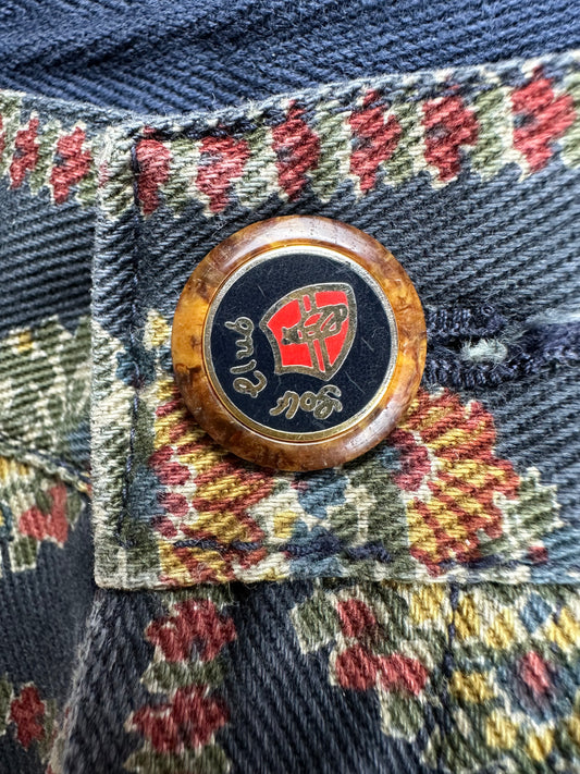 Jeans da donna con fantasia floreale– abbigliamento vintage - vestiti vintage