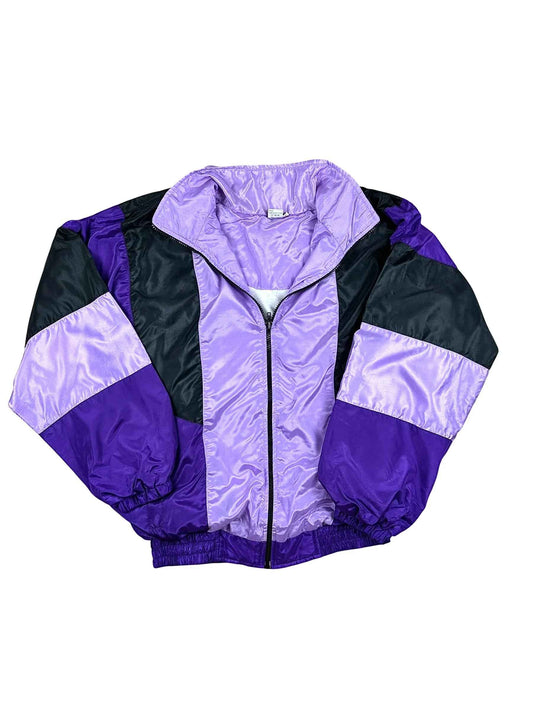 Giacca di tuta vintage color block viola