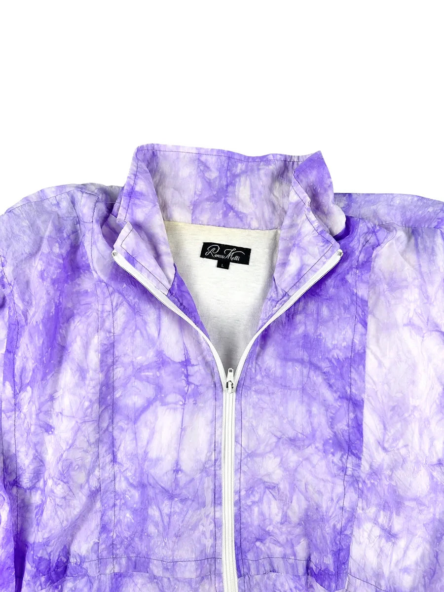 Veste de survêtement vintage années 90 lilas avec effet tie-dye