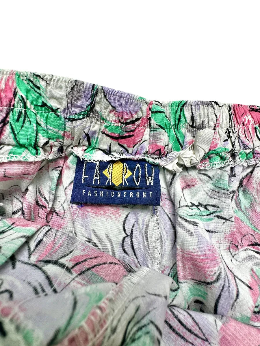 Pantaloni vintage da donna in cotone a fantasia frutta - Multicolor