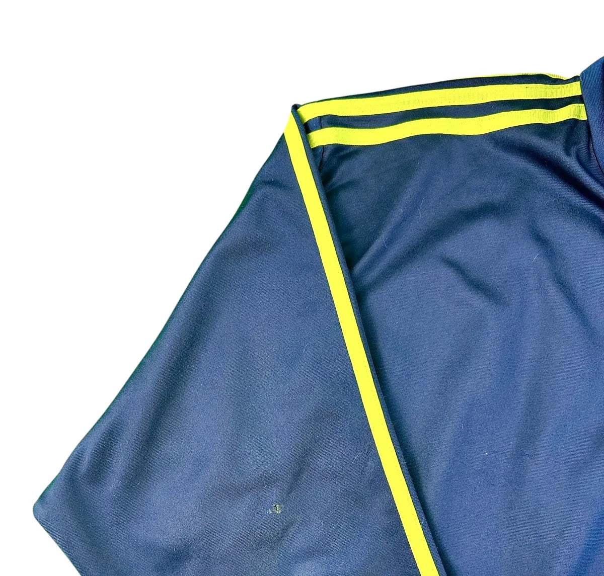 Giacchetto tuta vintage Adidas Trefoil - Blu e Verde Lime - abbigliamento e vestiti vintage