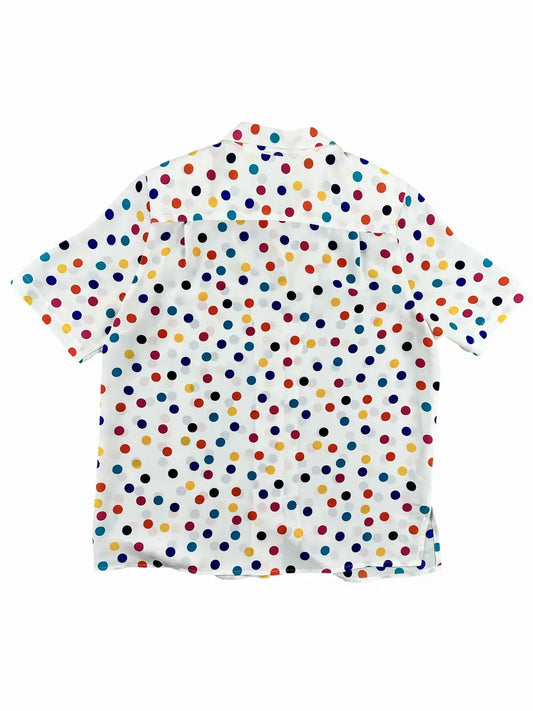 Camicia vintage da donna Alfred Dunner a pois multicolor - Bianco