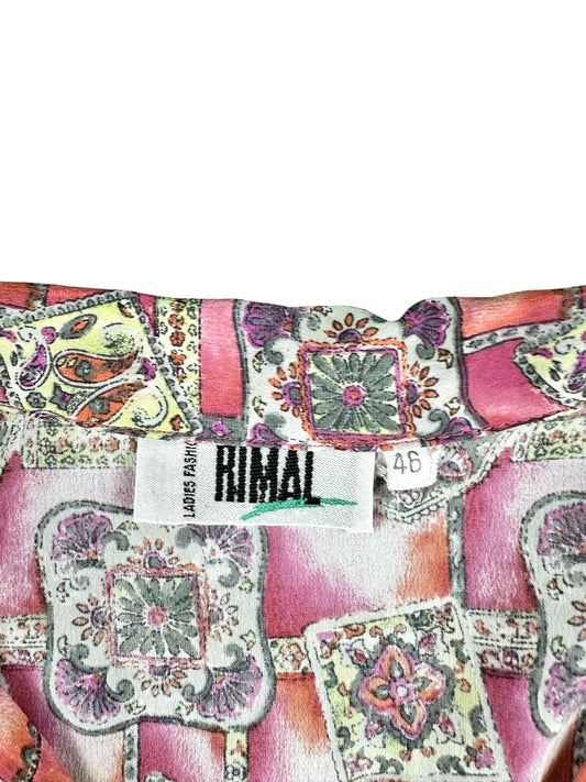 Camicia vintage da donna Rimal a maniche corte con bottoni gioiello