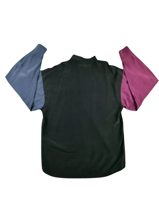 Camicia vintage da uomo color-block - 100% seta a maniche lunghe