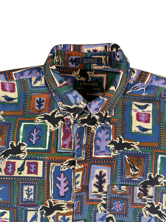 Camicia texana da uomo a fantasia– abbigliamento vintage - vestiti vintage