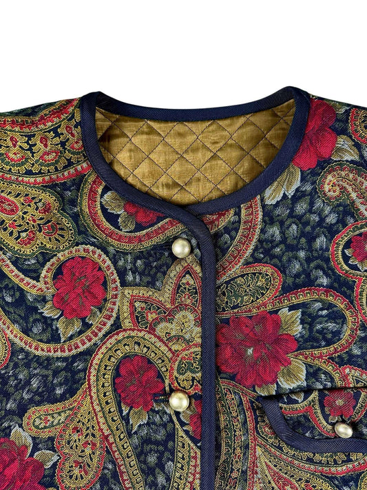 Giacca da donna invernale con motivo cachemire– abbigliamento vintage - vestiti vintage