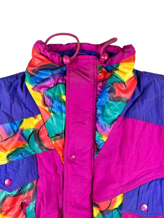 Giubbotto vintage donna a fantasia arcobaleno– abbigliamento vintage - vestiti vintage