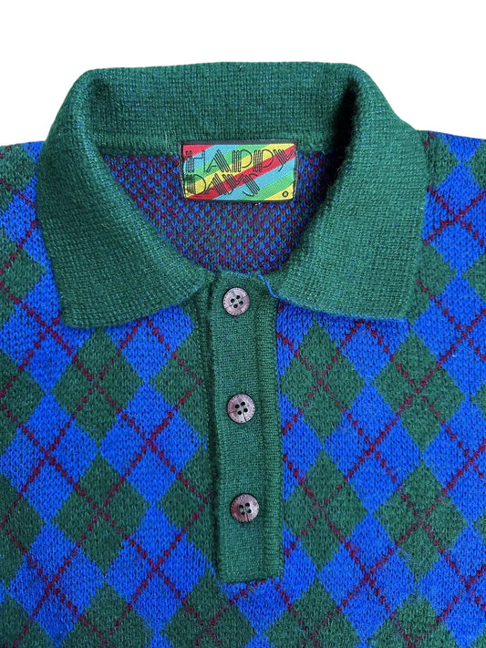 Maglione vintage da uomo a rombi