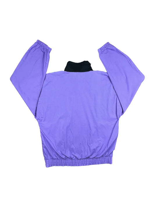 Giacchetto tuta vintage anni ’80 lilla con inserti verde acqua e neri