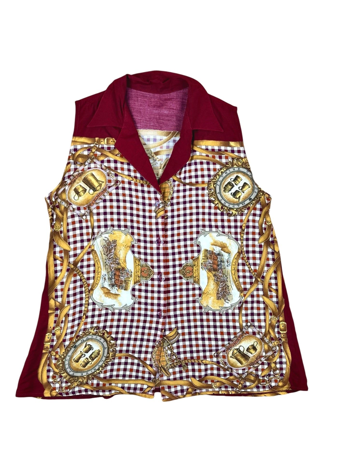Women's sleeveless shirt with country print