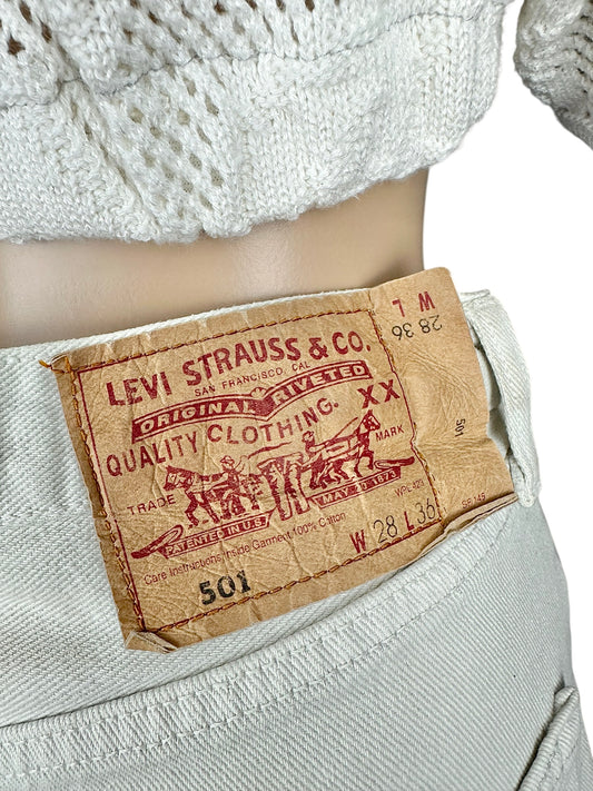 Jeans Levi's 501 panna da donna– abbigliamento vintage - vestiti vintage