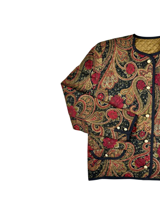 Giacca vintage da donna invernale con motivo cachemire