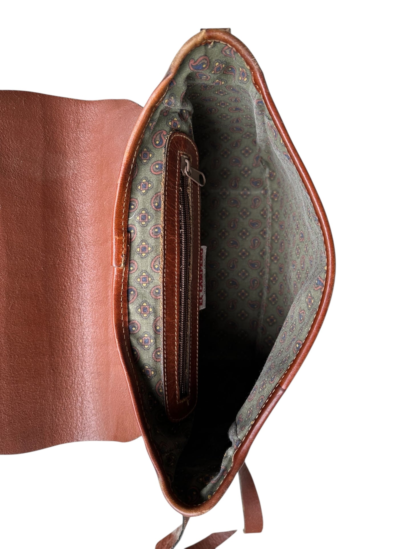 Fodera interna di una borsa vintage in pelle
