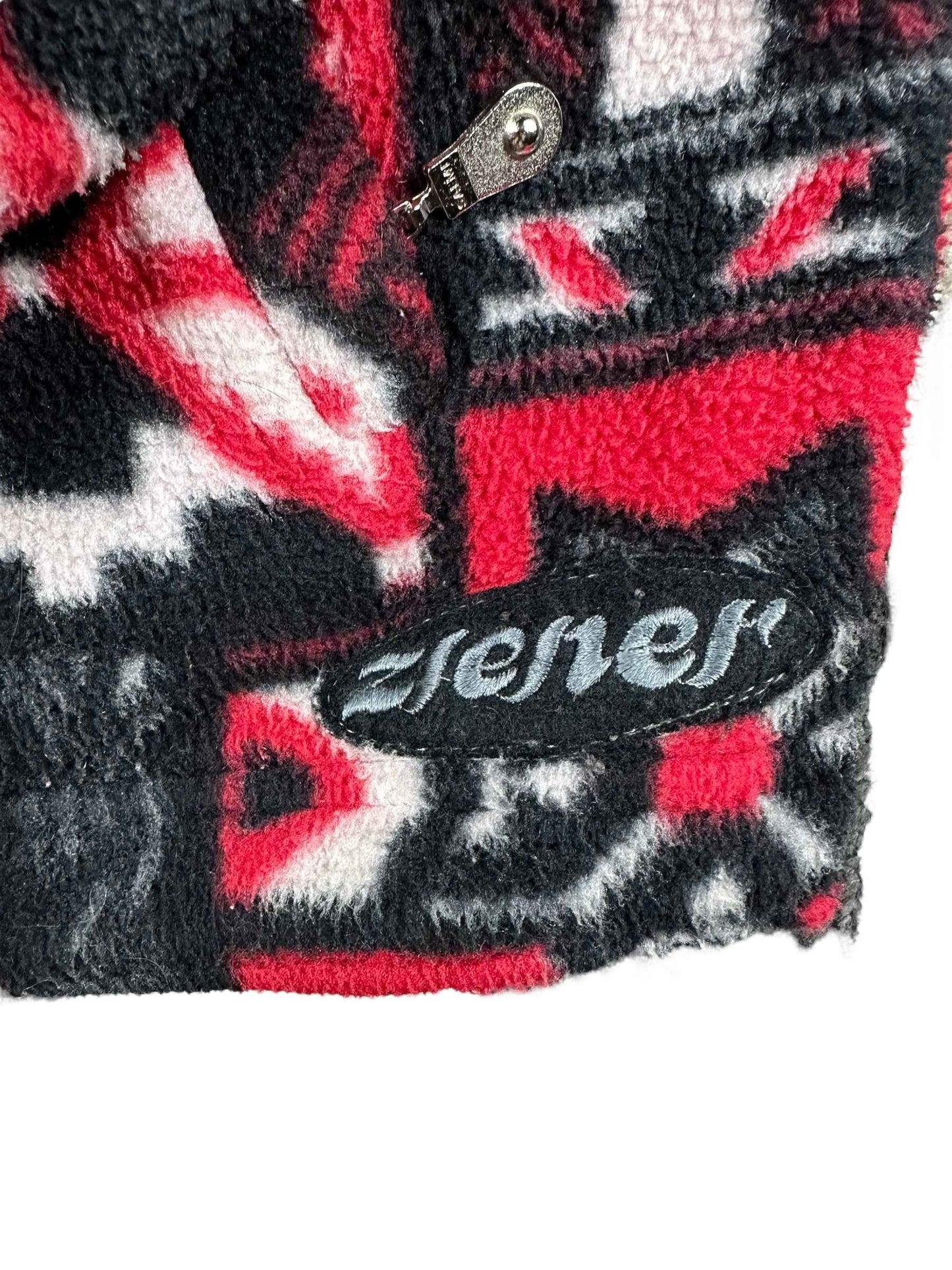 Pile vintage Ziener a fantasia con zip e collo alto