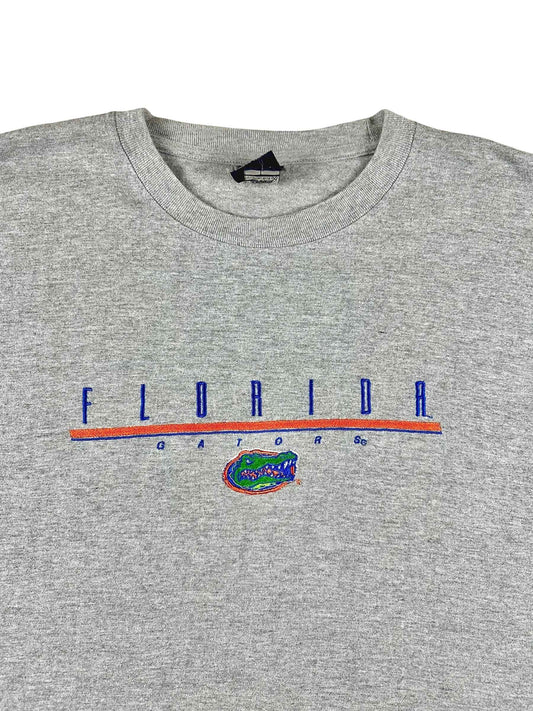 T-shirt vintage grigia Florida con ricamo alligatore