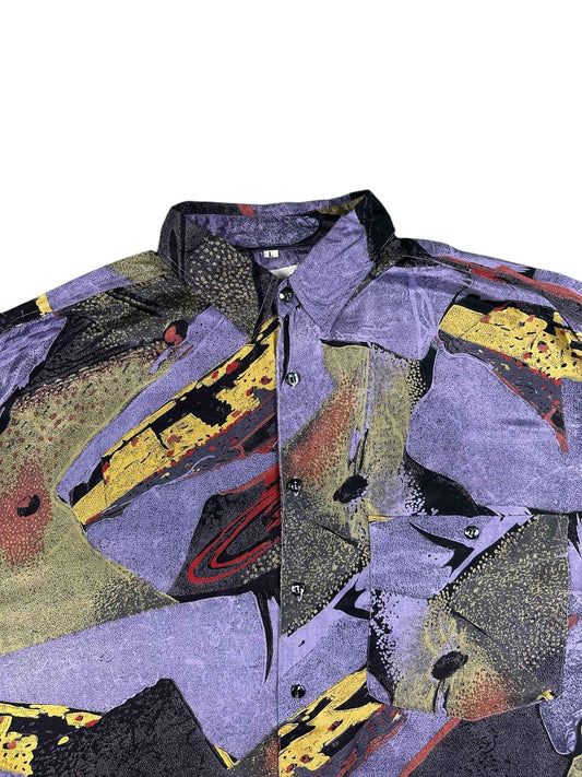 Camicia da uomo anni '90 a fantasia Ad Hoc– abbigliamento vintage - vestiti vintage