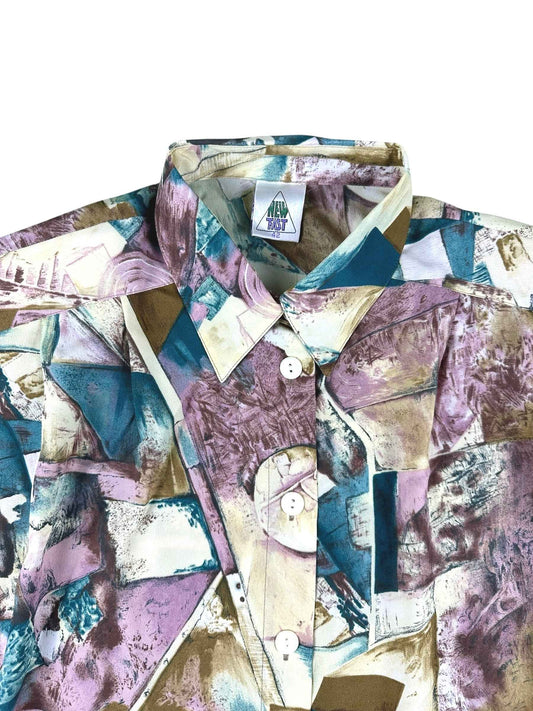 Camicia vintage da donna a fantasia New Fast– abbigliamento vintage - vestiti vintage