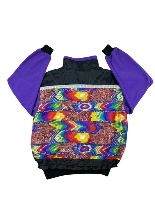 Pile vintage anni ’90 con fodera multicolore e tascone fantasia