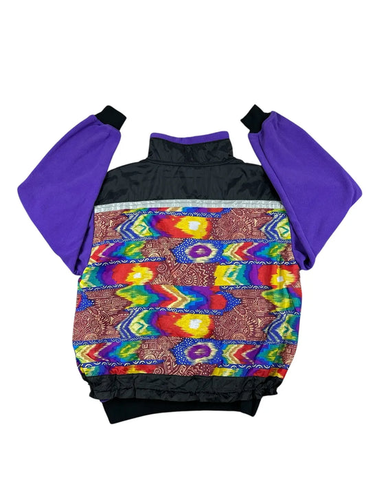 Pile vintage anni ’90 con fodera multicolore e tascone fantasia