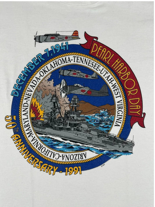 T-shirt vintage anni ’90 americana commemorativa Pearl Harbor