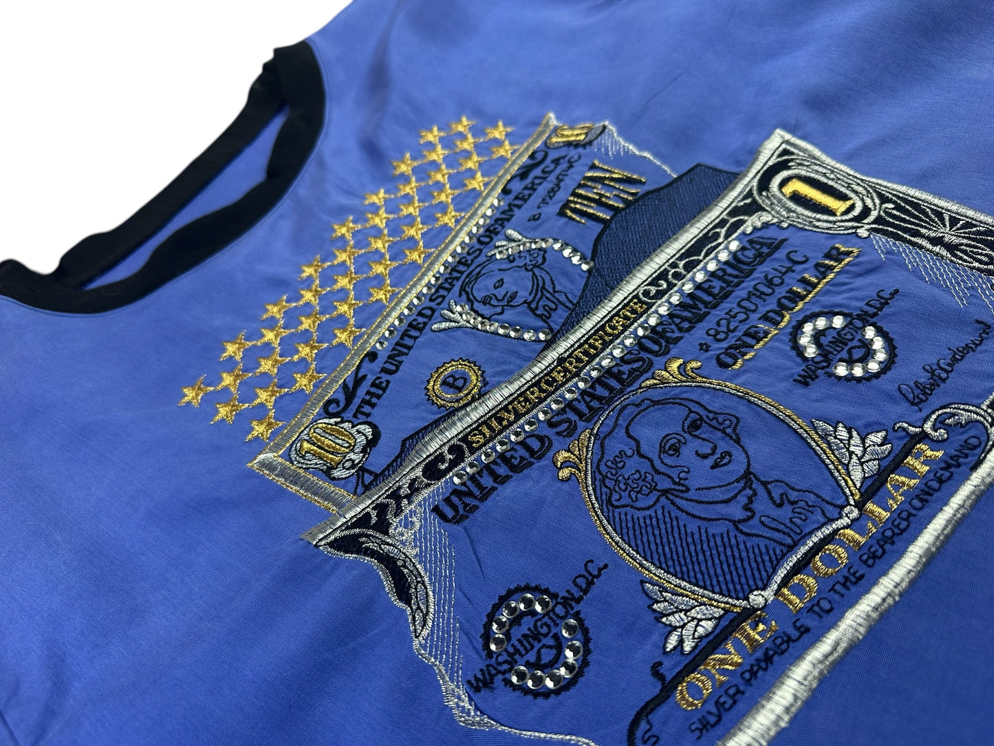Women's silk T-shirt with embroidery