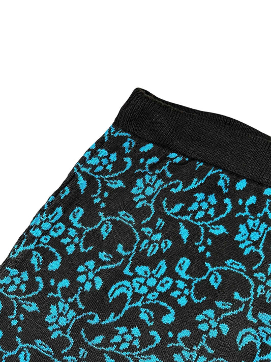 Minigonna vintage nera a fantasia floreale