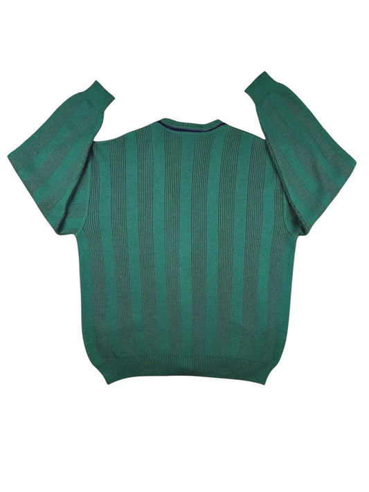 Cardigan vintage verde in lana misto acrilico – stile classico Made in Italy