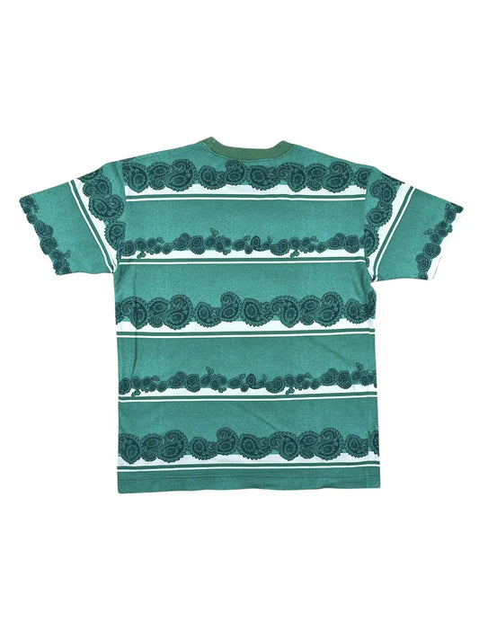 T-shirt vintage anni ’90 a righe con fantasia paisley