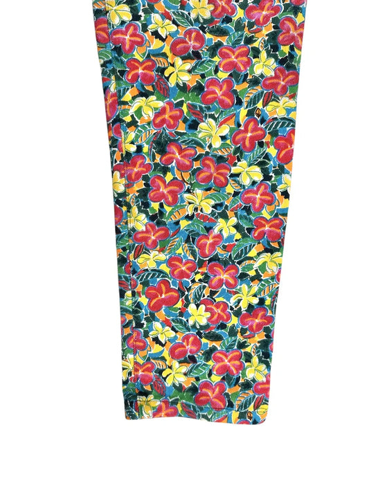 Pantaloni vintage anni '90 da donna a fantasia floreale