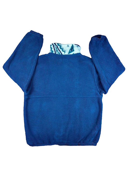 Pile vintage blu firmato Aesse con inserti geometrici bianchi