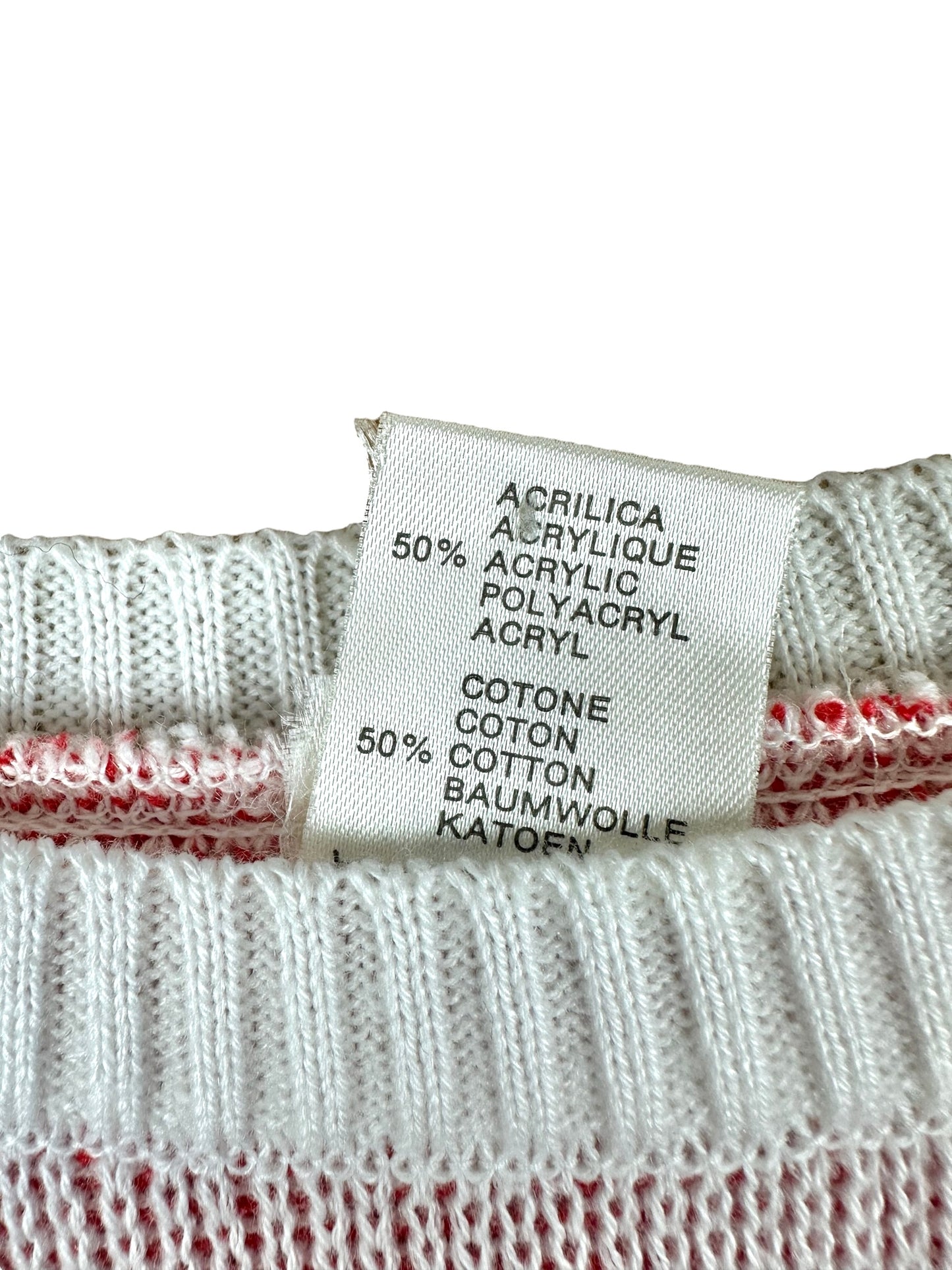 Maglioncino vintage da donna a righe rosse e bianche