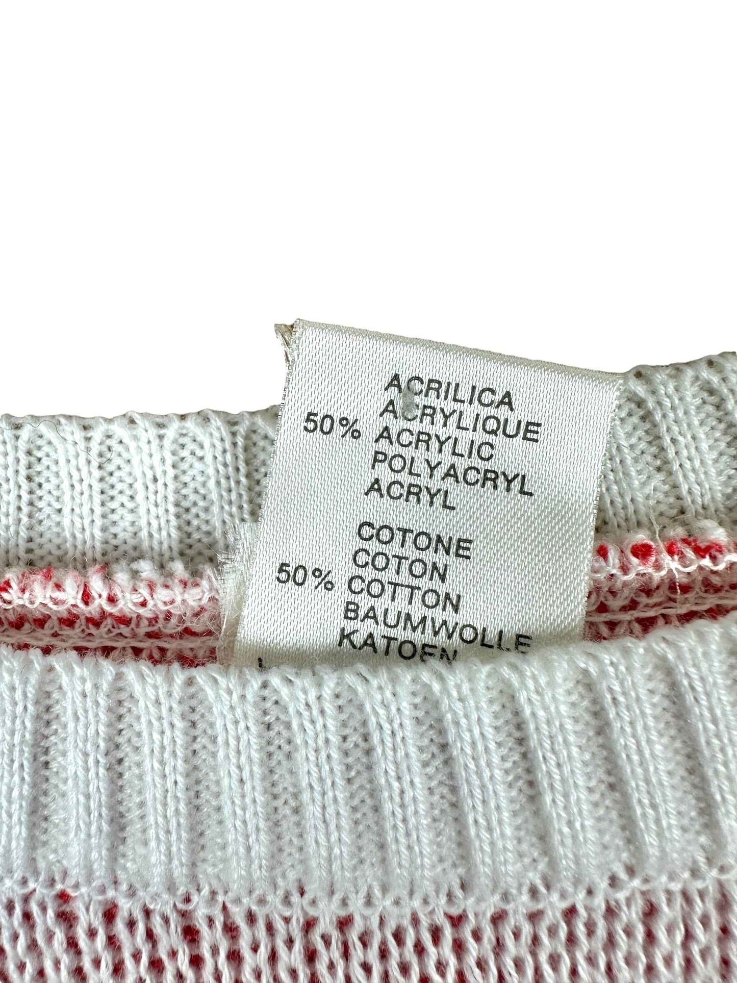 Maglioncino vintage da donna a righe rosse e bianche