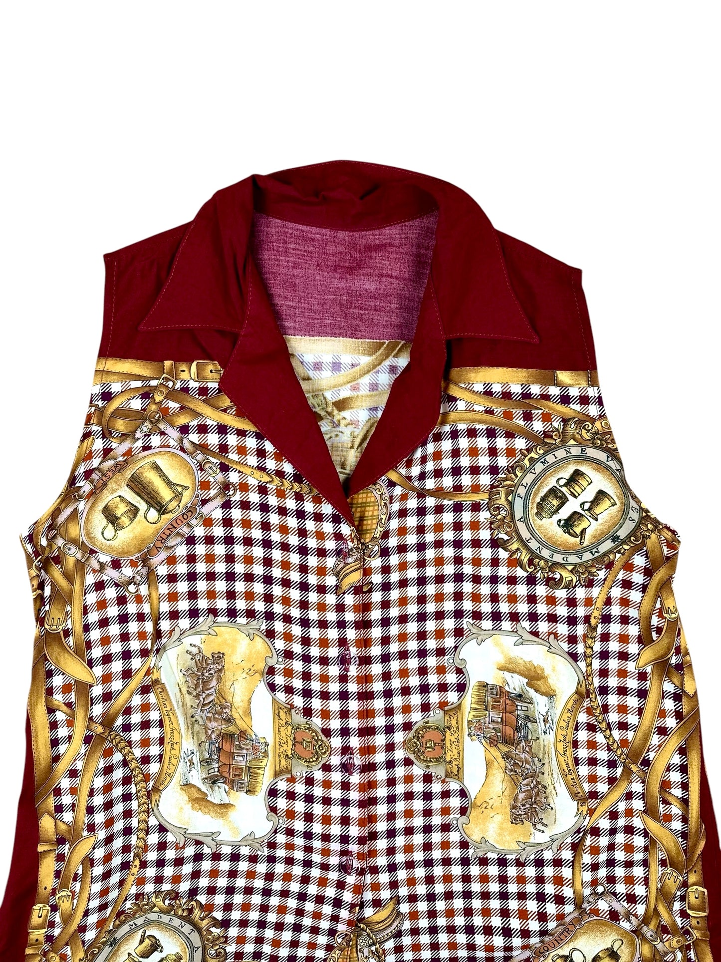 Women's sleeveless shirt with country print