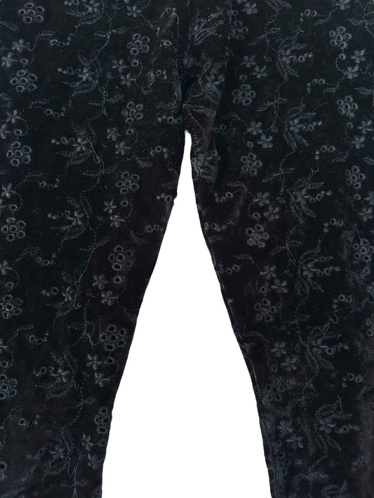 Pantaloni con fiorellini traforati– abbigliamento vintage - vestiti vintage