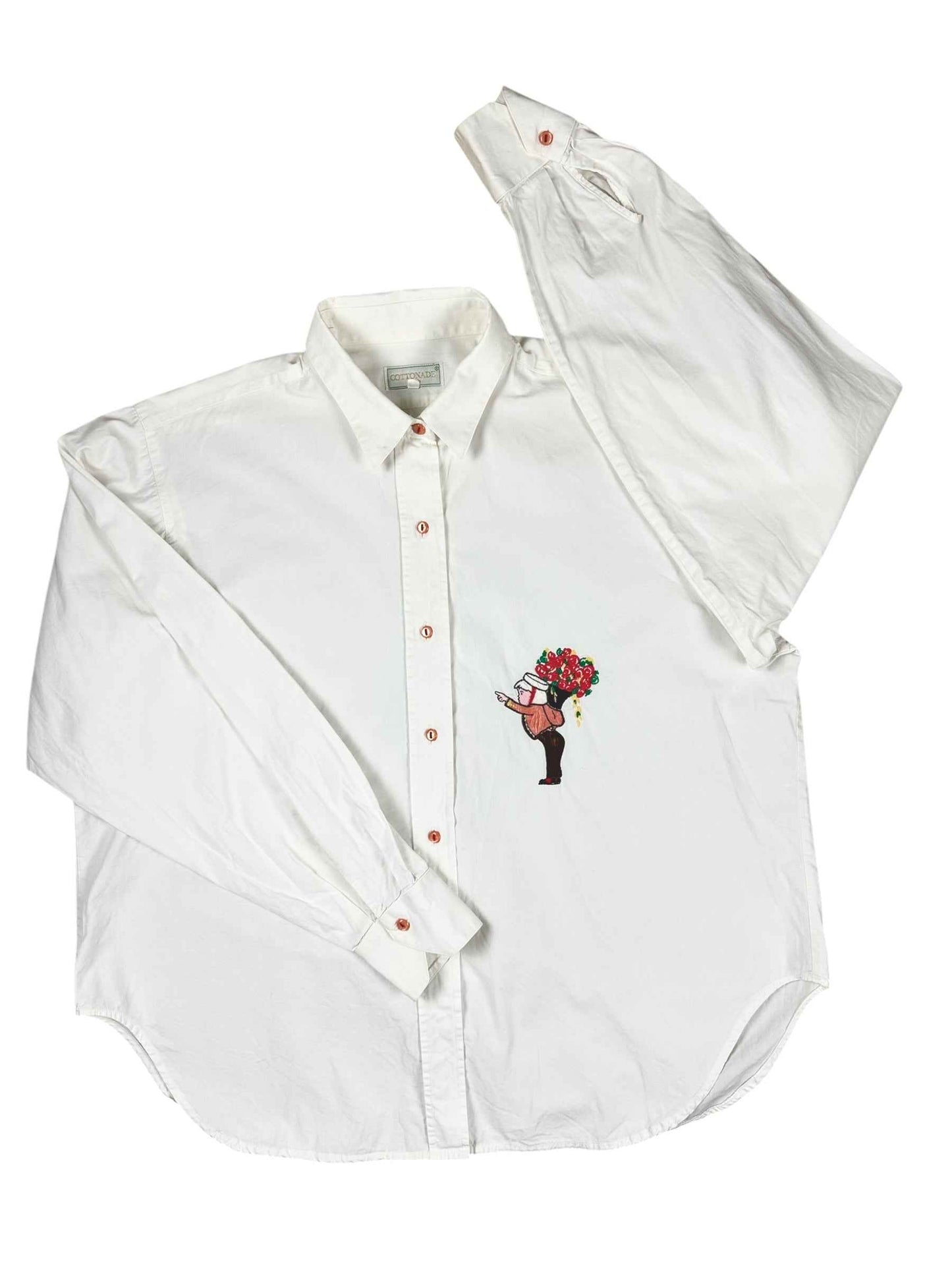 Camicia in cotone da donna con ricamo