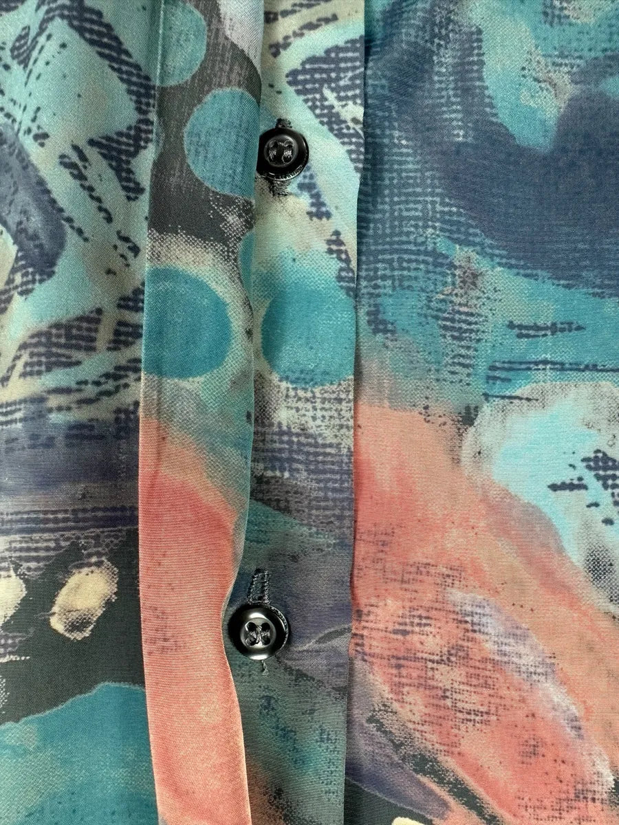 Camicia vintage a maniche corte da uomo a fantasia