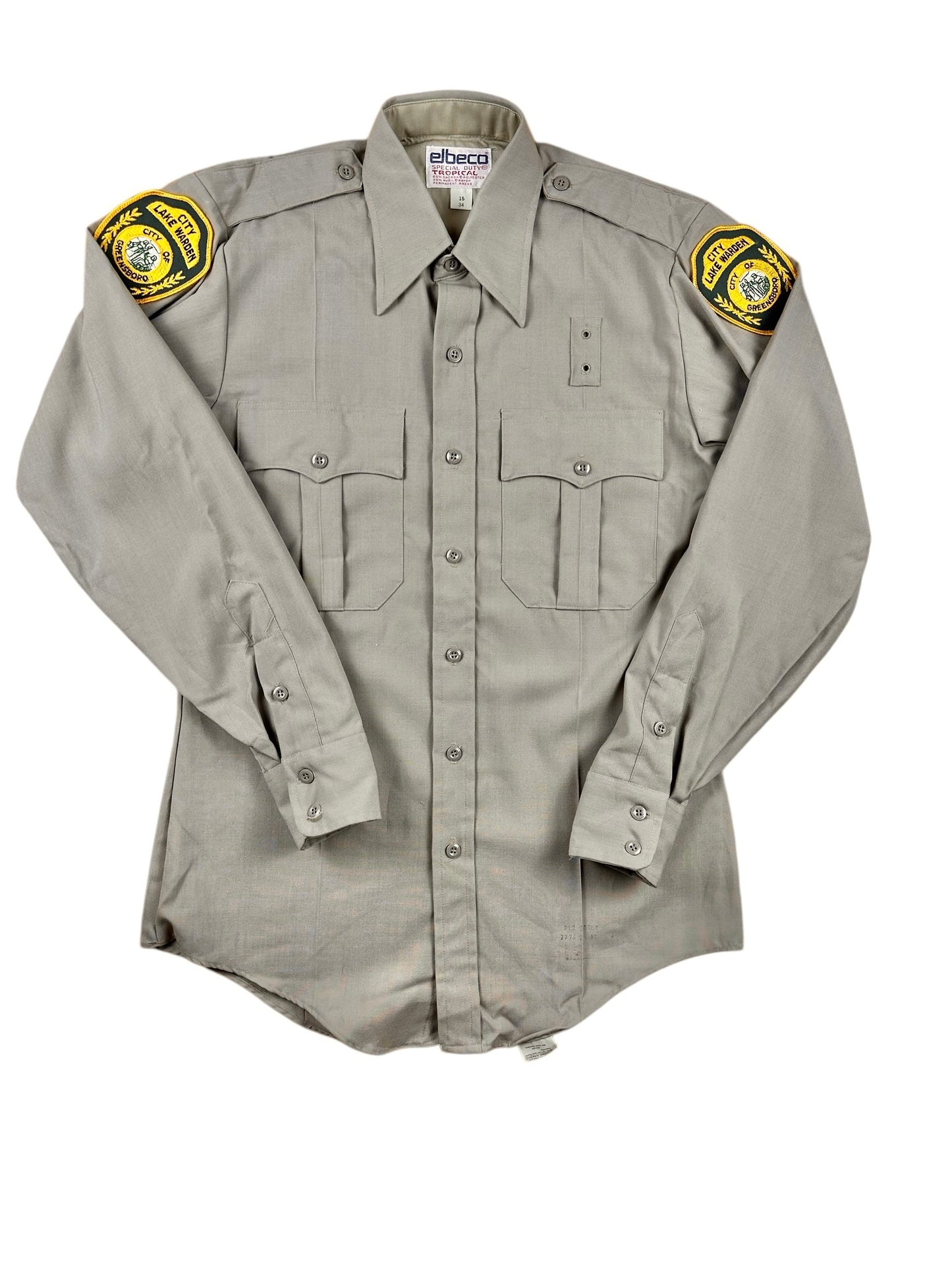 Camicia americana vintage da guardialago beige con taschino e bottoni classici