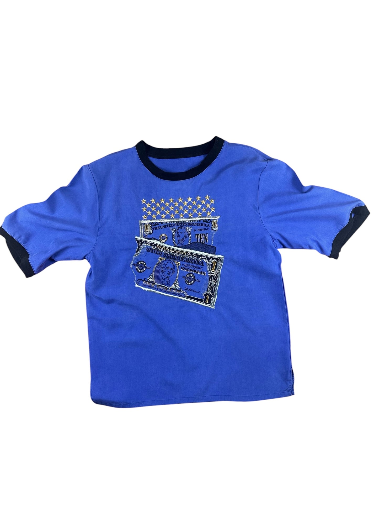 Women's silk T-shirt with embroidery