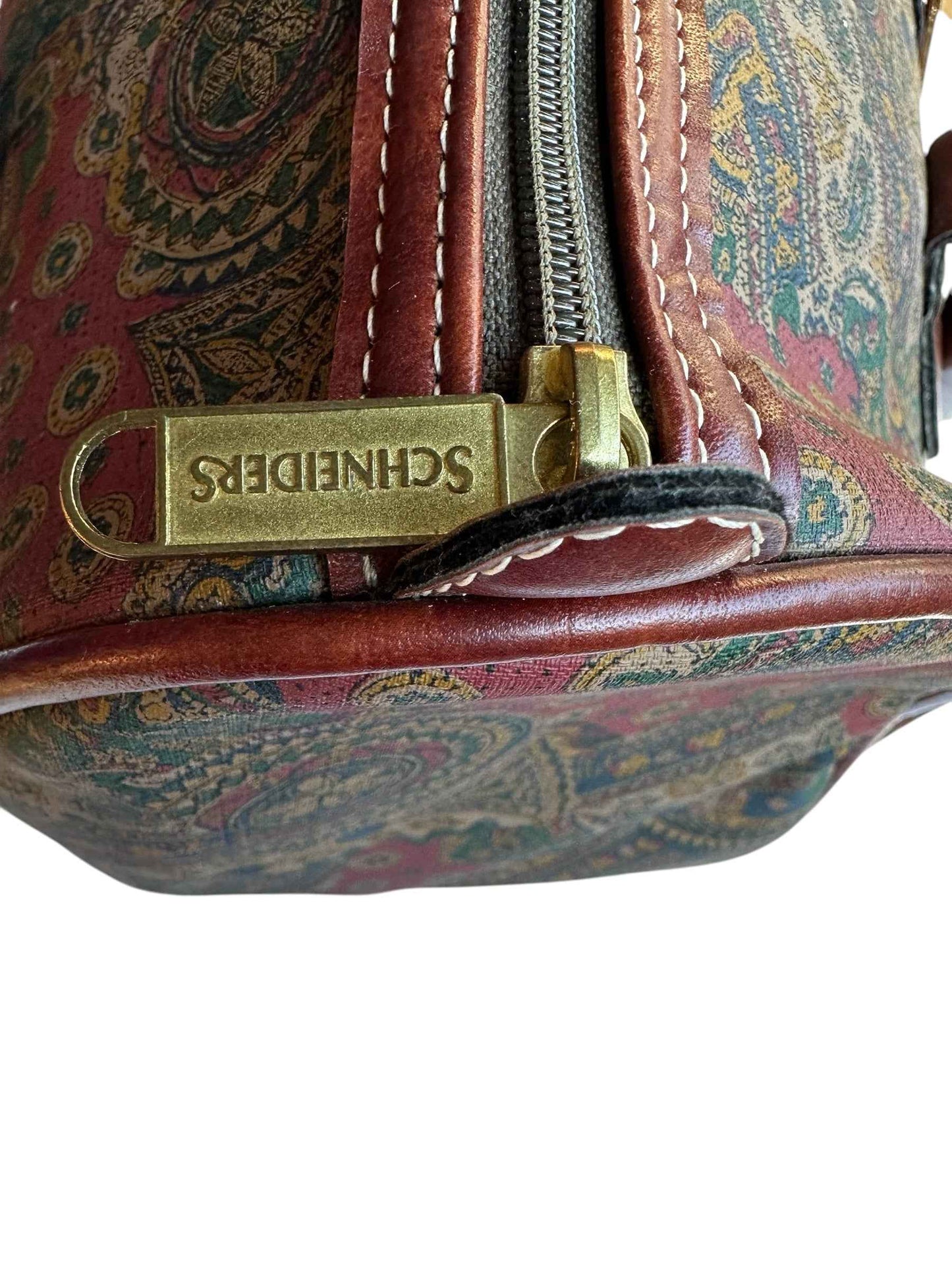 Borsa Schneiders con dettagli in pelle e motivo Paisley