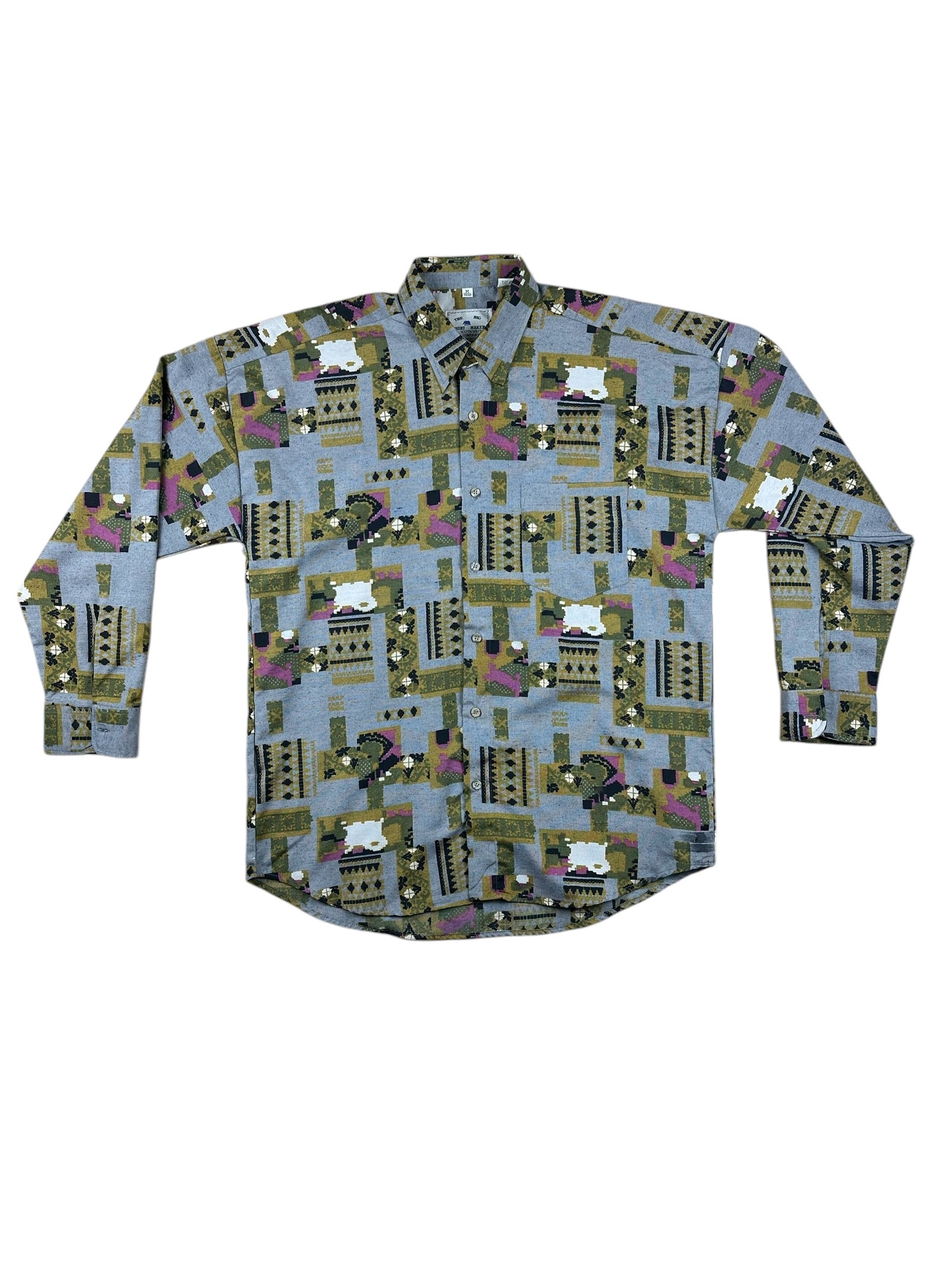 Camisa estampada de manga larga para hombre