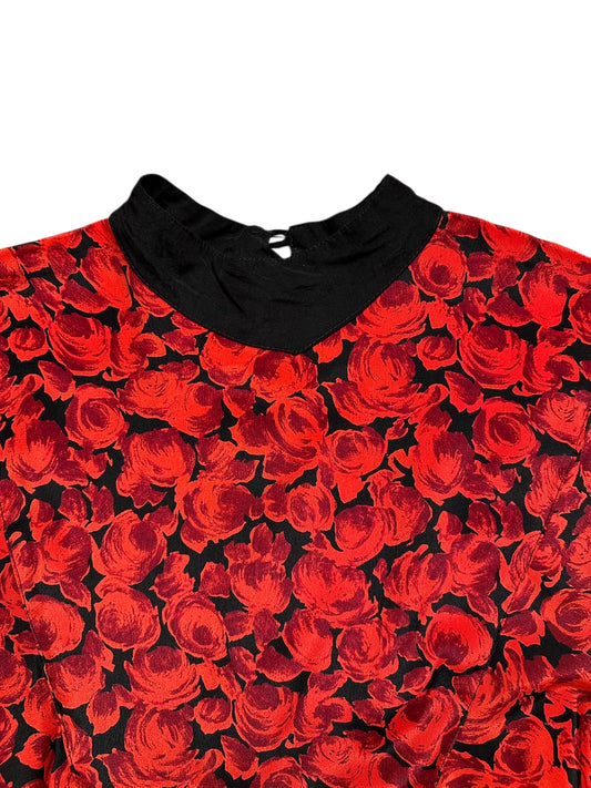 Vestito con fantasia di rose– abbigliamento vintage - vestiti vintage