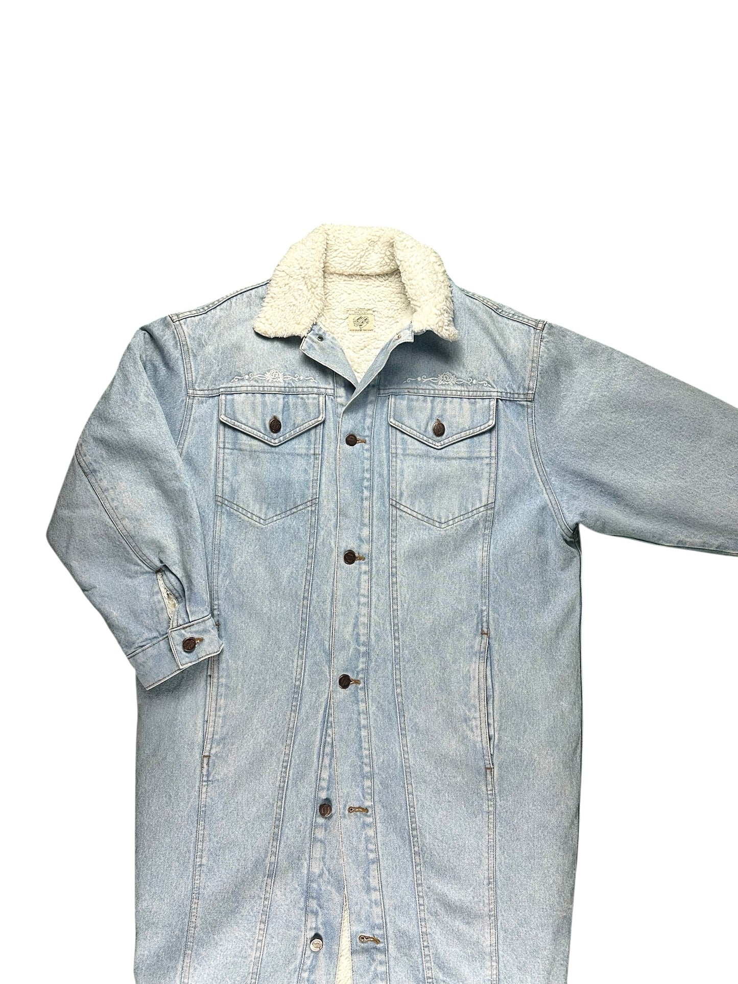 Abrigo vaquero largo de Benetton para mujer