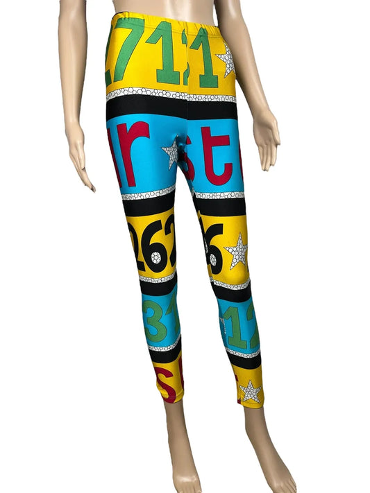 Leggings vintage anni '90 a fantasia