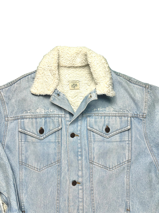Cappotto vintage lungo di jeans da donna Benetton– abbigliamento vintage - vestiti vintage
