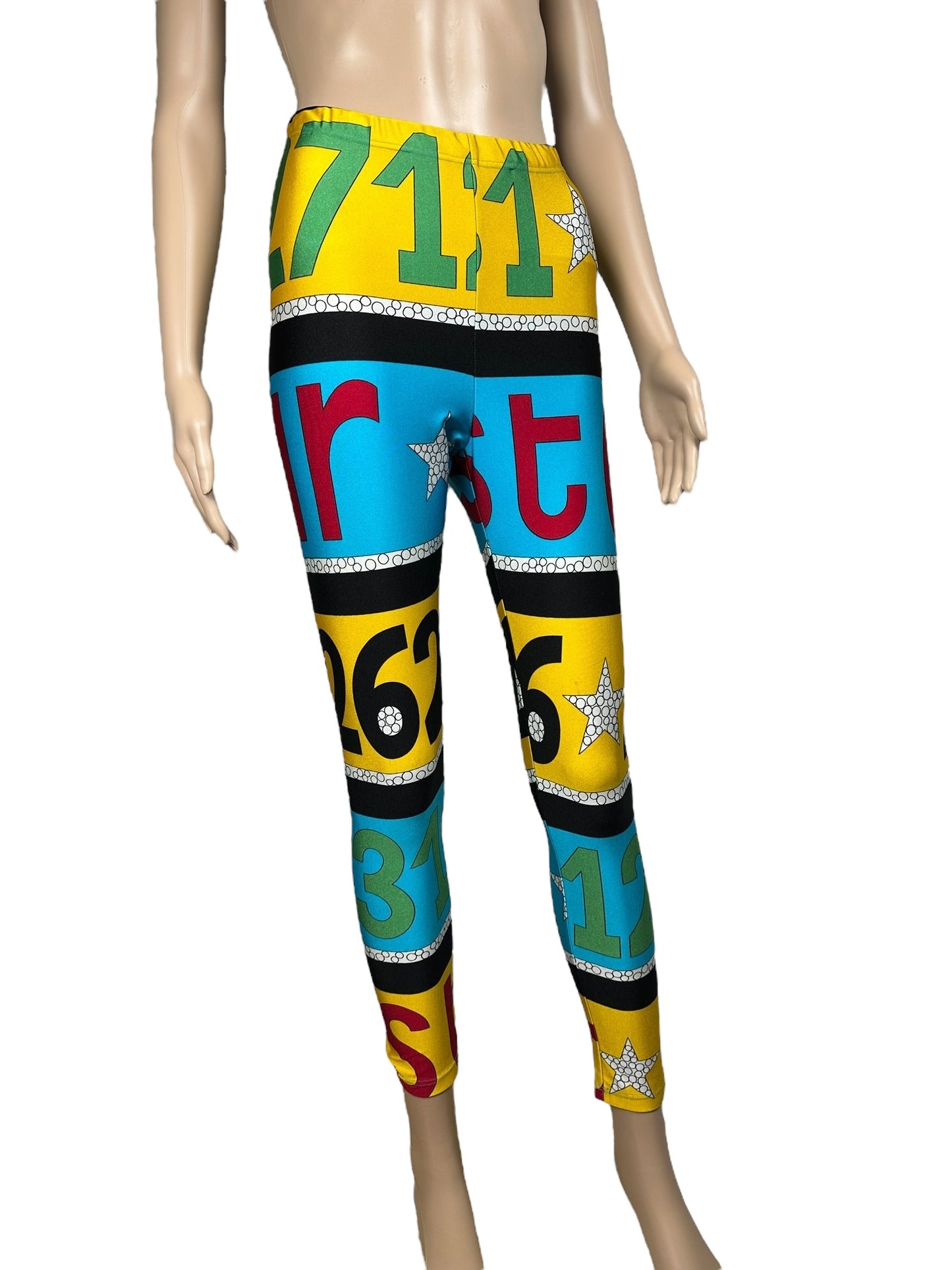 Leggings vintage anni '90 a fantasia
