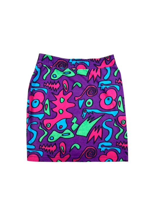 Minigonna a fantasia anni '90– abbigliamento vintage - vestiti vintage