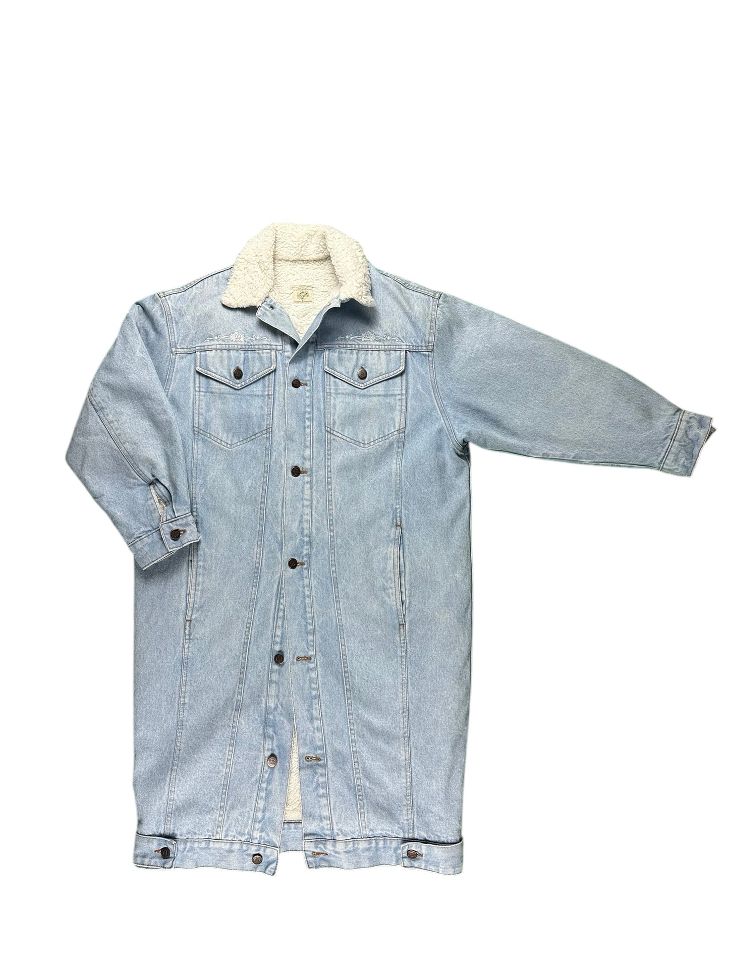 Abrigo vaquero largo de Benetton para mujer