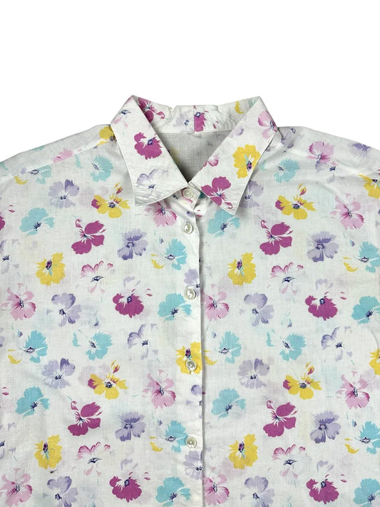 Camicia vintage da donna con fantasia floreale