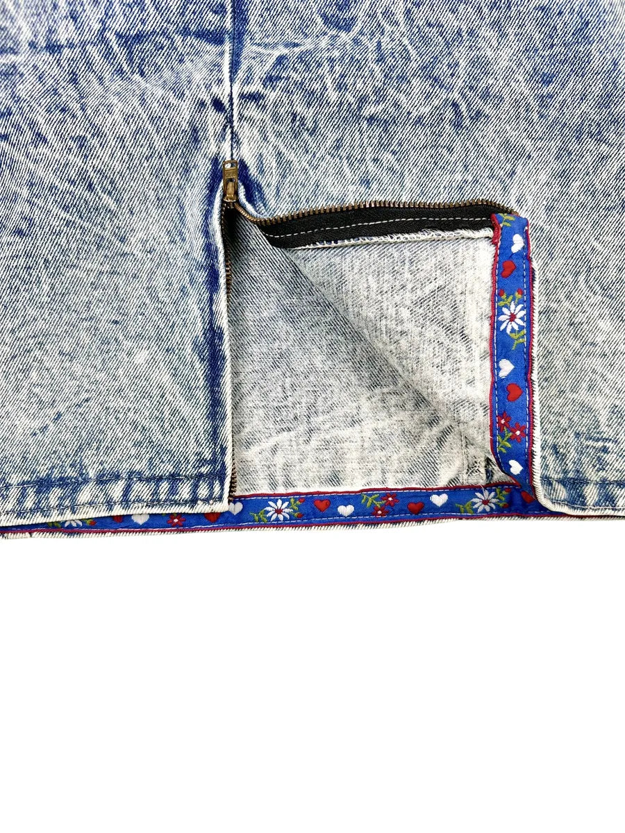 Gonna jeans anni '80 lavaggio acid wash
