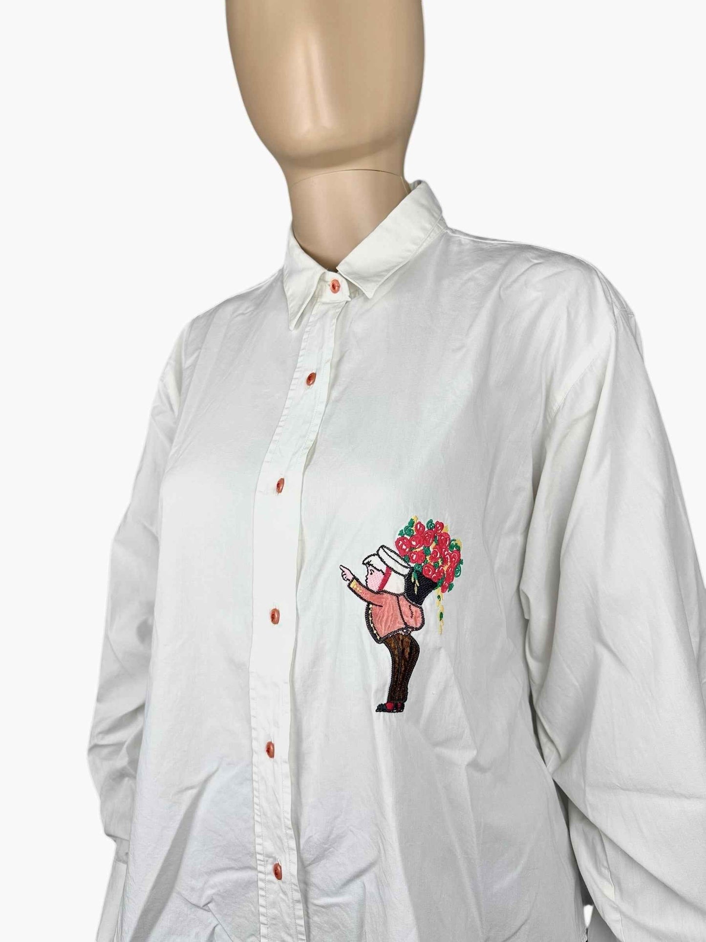 Camicia in cotone da donna con ricamo